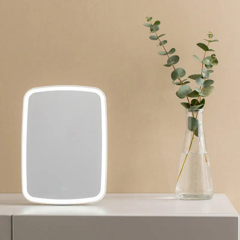 Hot Sell Portable Fold Touch Screen LED Makeup Mirror Brightness Adjustable USB Rechargeable Cosmetic Mirror Table Mirror