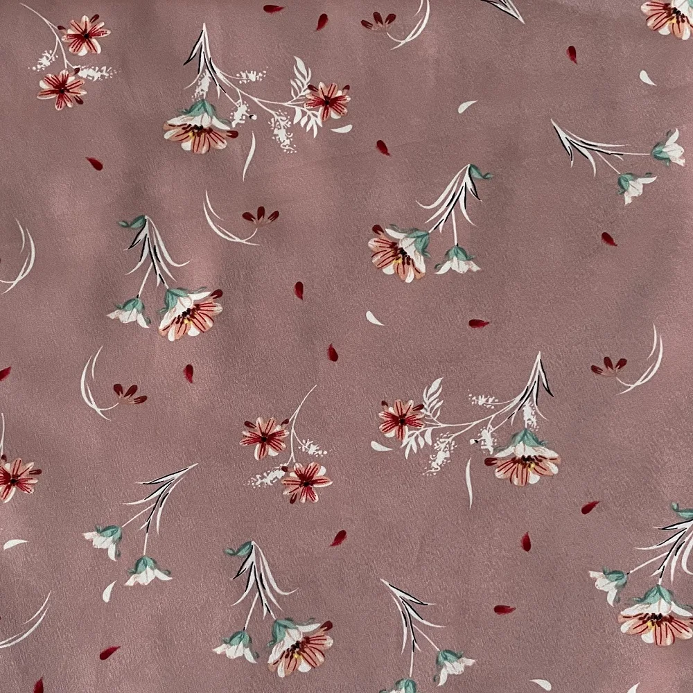 
High Quality Customized Fashion Printed Elegance Satin 100%Polyester Fabric For Making Dress Shirt Blouse 