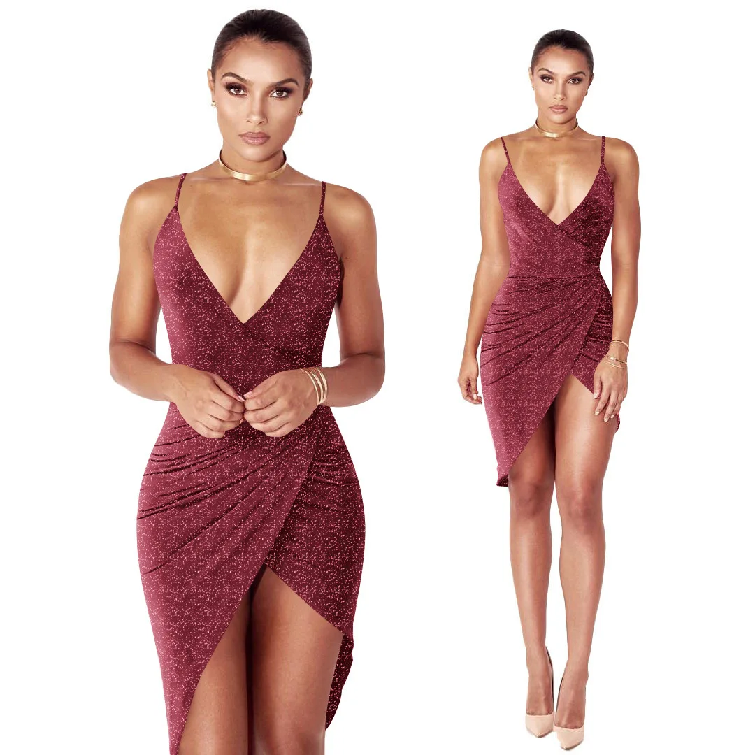 
XLL In stock party wear v-neck evening dresses for ladies sexy club dress 2021 stylish sexy dress 