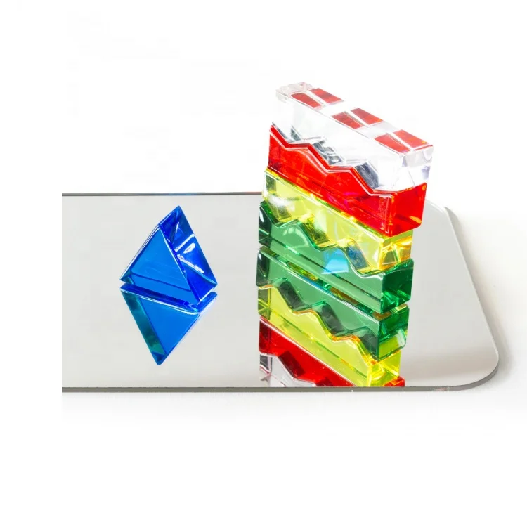 Acrylic Perception Blocks Set Assorted Colors Translucent Manipulatives for Visual Sensory Unit Block Lucite