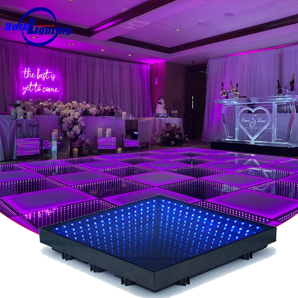 Disco RGB New Dance Floor Led Video 3D DJ led dance floor for sale Wireless magnet connection 3D infinity dance floor