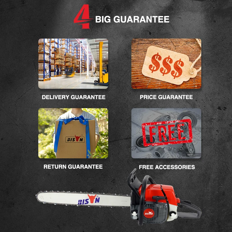 BISON 45cc 52cc 58cc Chainsaw Gasoline Motosierra Chain Saw Wood Cutting Machine