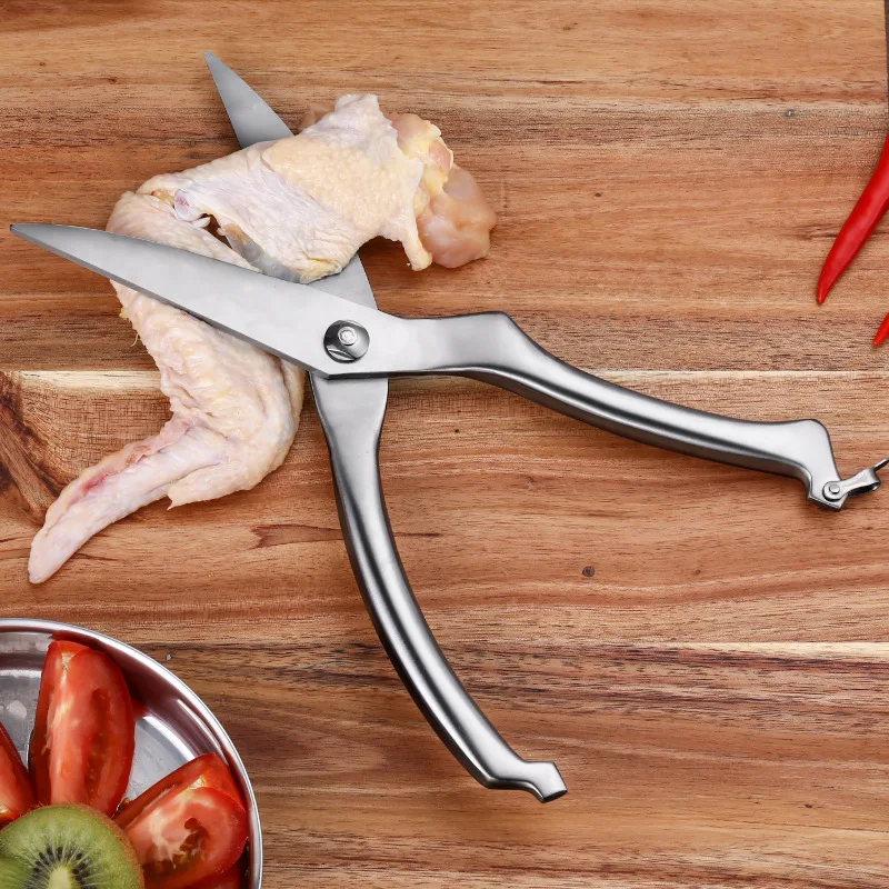 Kitchen Stainless Steel  Scissors Shears for Chicken Fish Meat Vegetables