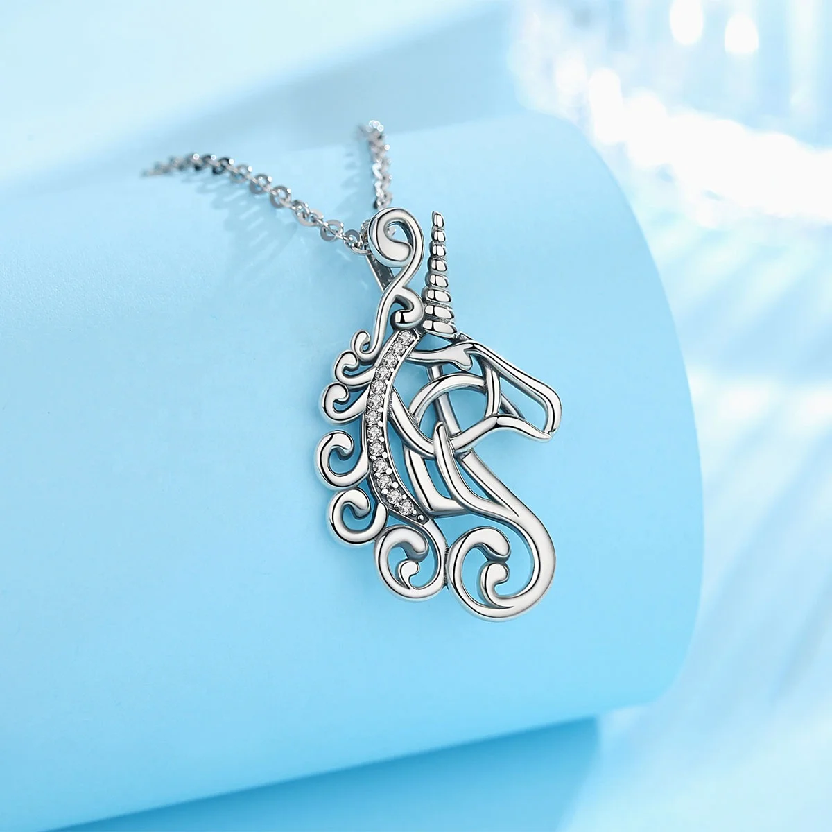 merryshine 925 sterling silver jewelry Horseshoe women unicorn horse shoe pendant necklace