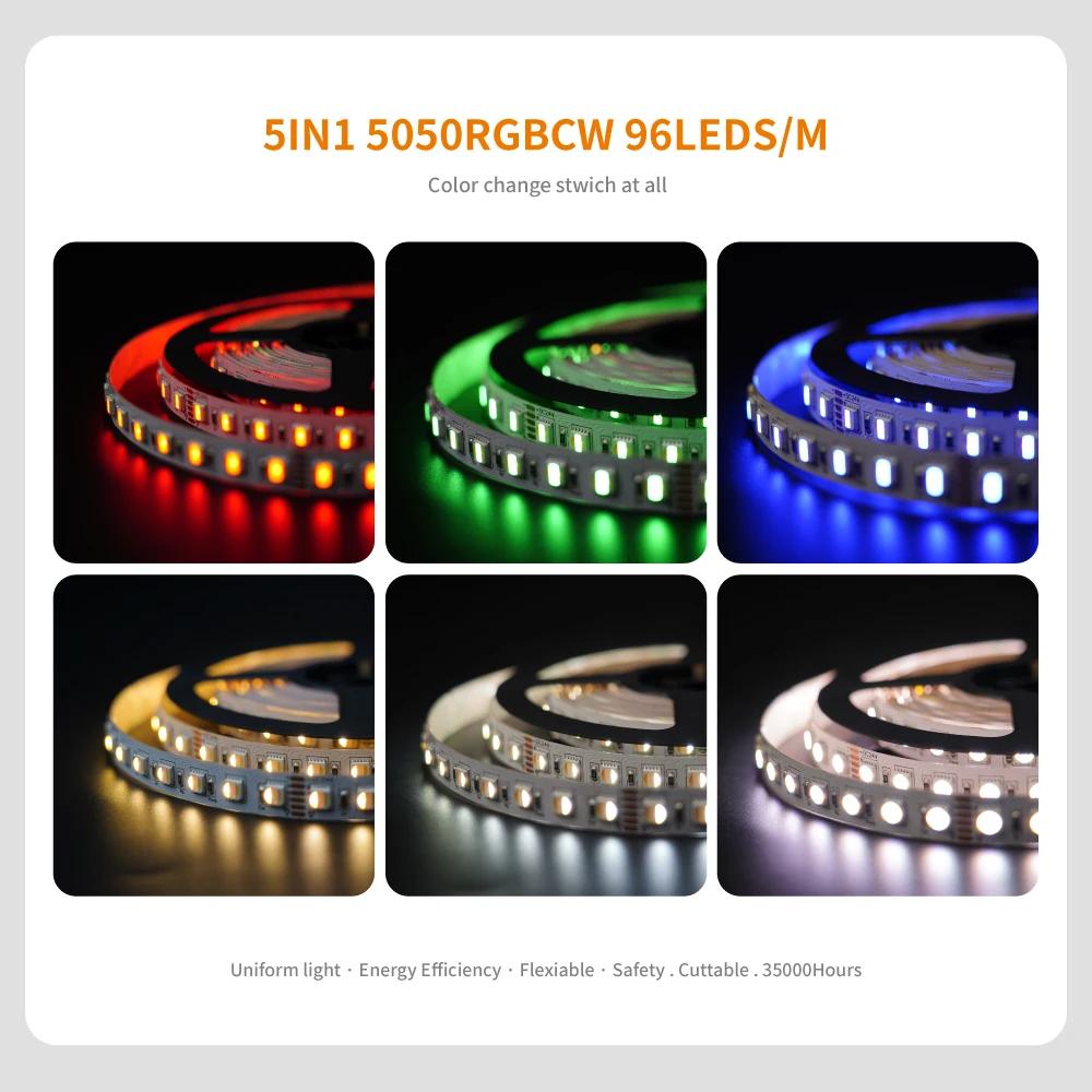 SHINESKY 5 видов цветов в 1 Светодиодные полосы света 5050RGBWWW IP68 DC24V 84 светодиода/м 12 мм Ra 90 светодиодные RGBWWW