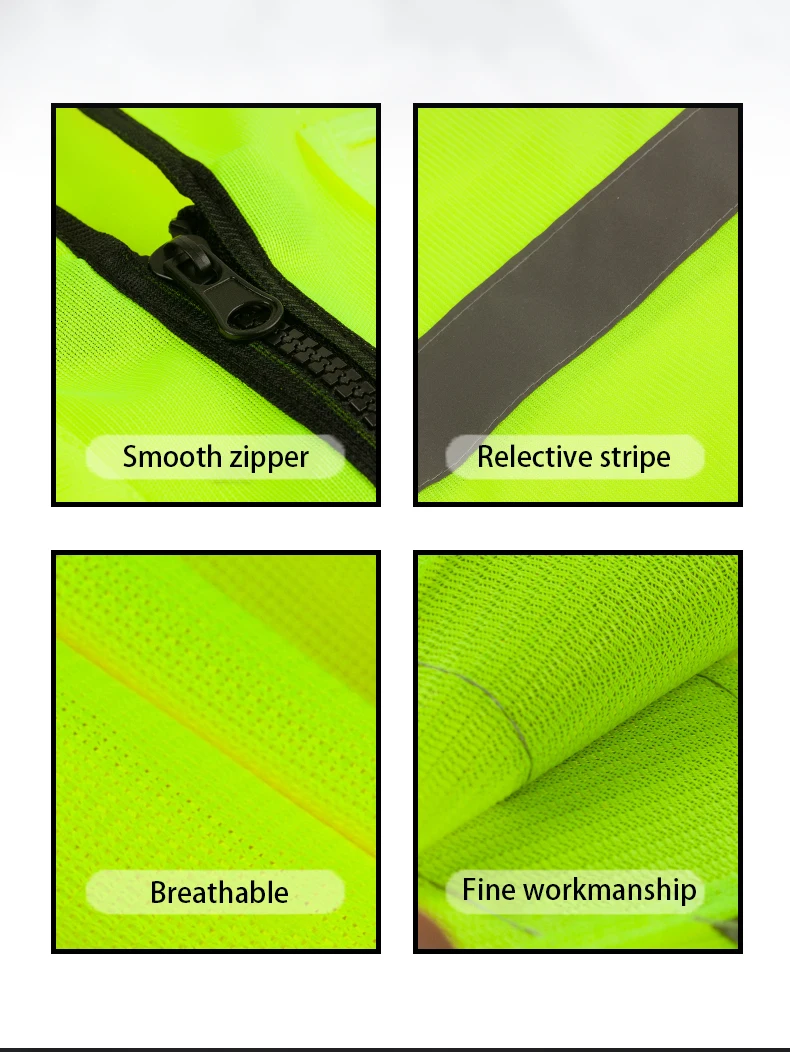 Hi Vis   Unisex Reflective Work Vest With Pockets Safety Workwear