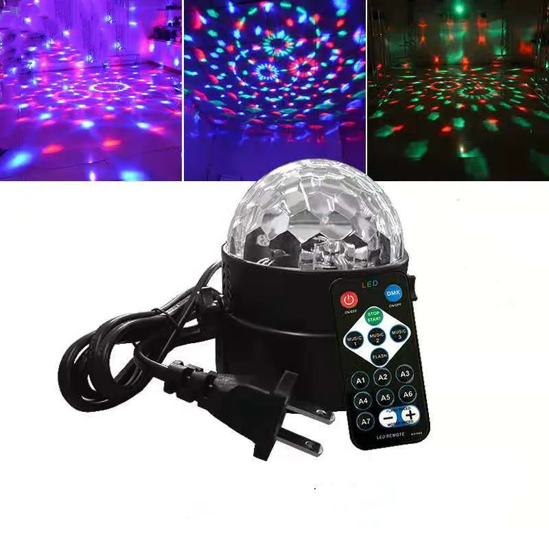 
Disco Ball Party Lights RGB Rotating LED Disco Stage DJ Lights Crystal Magic Light for KTV 