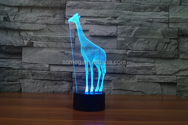 Оптом производители Жираф 2 красочные 3D лампы Ночник визуальная атмосфера