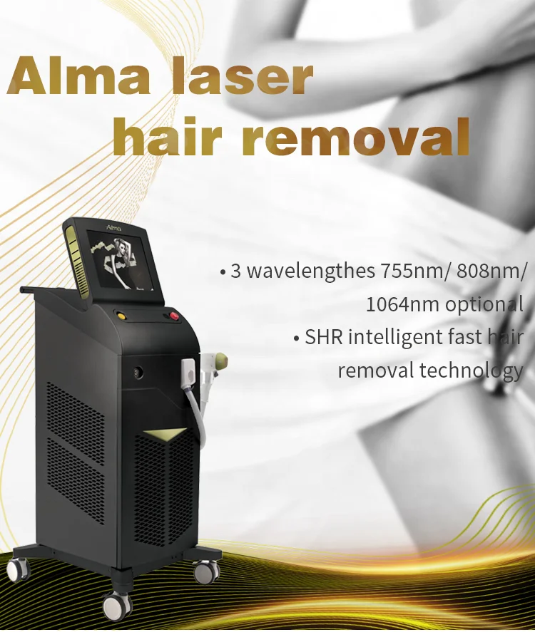 
triple wave 755 808 1064 nm hair removal laser diode beauty machine alma soprano ice titanium germany laser 