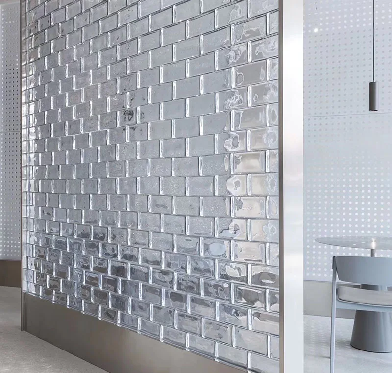 Jingyage polished bubble clear solid glass bricks crystal block for bathroom