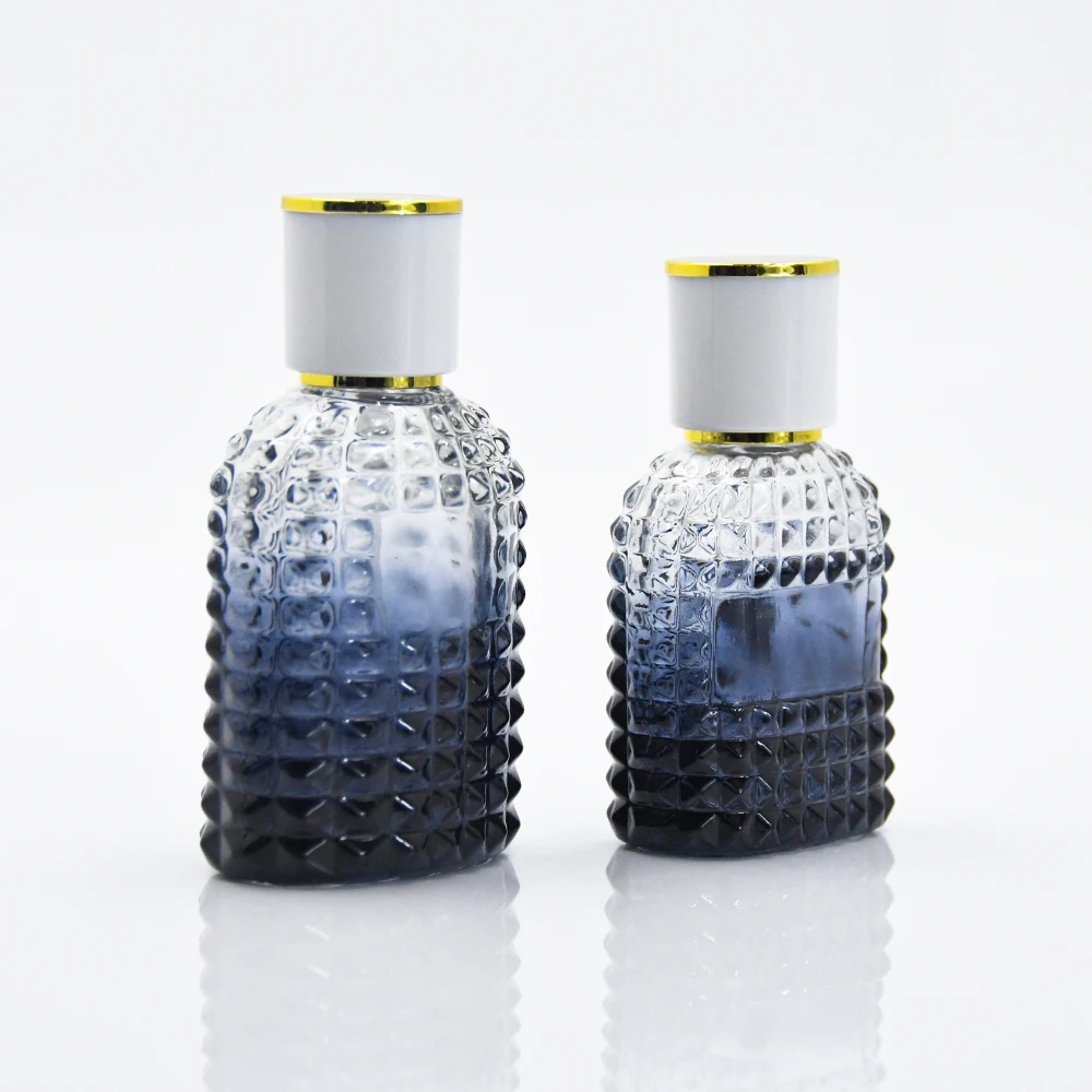 Luxury perfume bottle new vertical granulated glass 30ml 50ml sub packaging spray transparent glass empty bottle