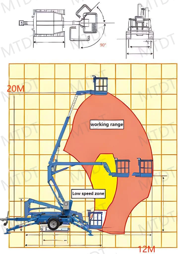 hydraulic towable telescopic boom lift tables self-propelled articulated boom lift for building construction trailer boom lift