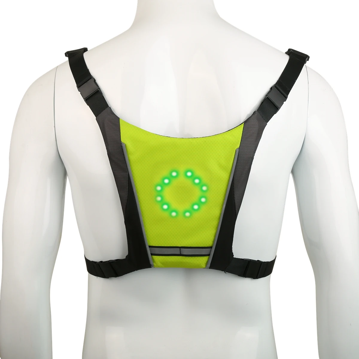 High Visibility Adjustable Safety Gear Outdoor USB Rechargeable Night Light Up LED Reflective Vest Promotional Backpack Light