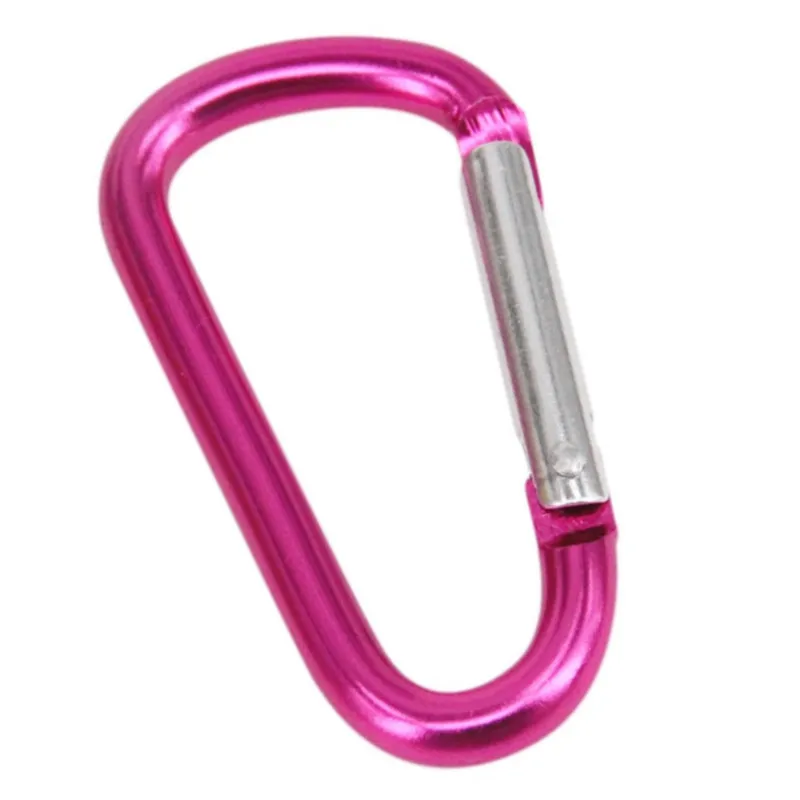 HXY 58*30*5.2MM Custom Cheap 6# D Shape Mini Carabiner Keychain Aluminum Carabiner Hook For Camping, Hiking, Keychain, Fishing