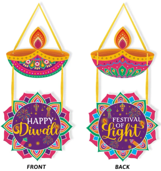 Happy Diwali Rangoli Diya Hindu style подвесное украшение для дверей на окна фестиваля света торговый центр магазин товары паба вечеринки