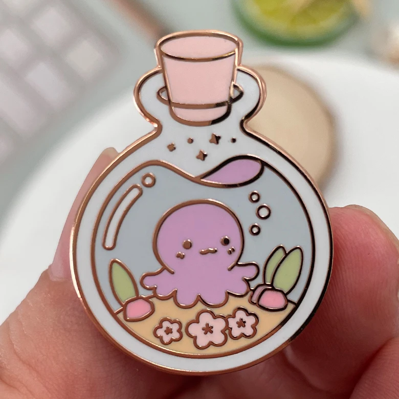 14years manufacture customized rose gold plating metal silk screen printing hard enamel badge pin souvenirs