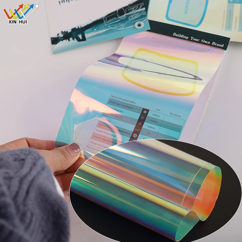 1.38x30M 2Mil PET Material Rainbow Colors Smart Safety Mall Hotel Office Building Decoration Glass Window Tinted Film