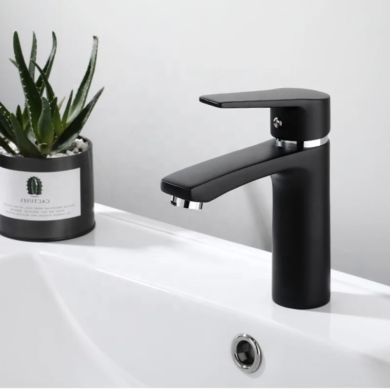 Hot selling 2021 new arrival negro grifo lavabo matte black single hole mounted bathroom taps basin mixer faucet