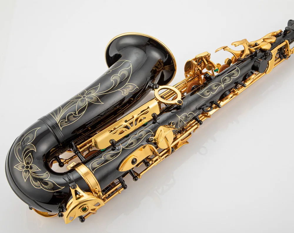 China OEM Handmade High Grade Professional Black Printed Eb Alto Saxophone For Sale