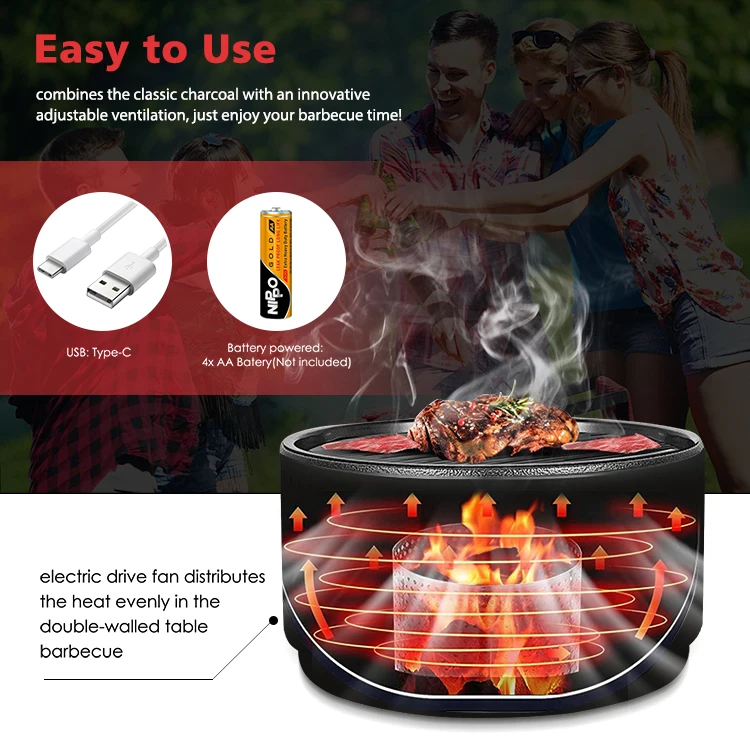 Hot sale multifunctional electric camping grill portable Charcoal Lotus Mini Grill roaster smokeless bbq grill korea table