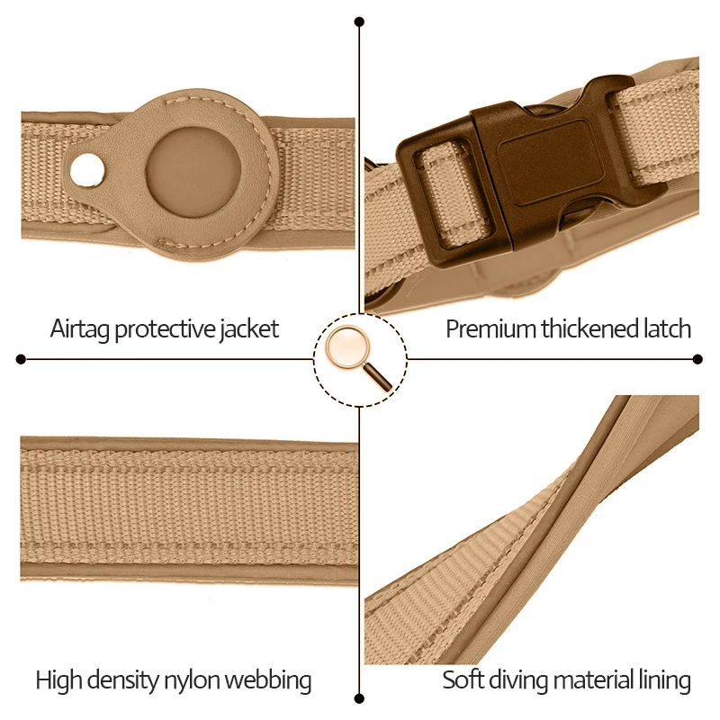 Wholesale reflective nylon silicone waterproof air tag airtag pet cat dog collar holder