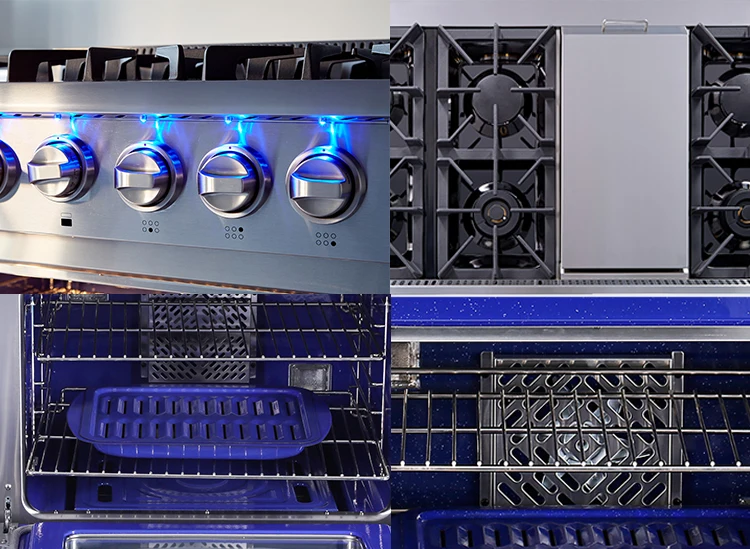Double Oven 48 Inch Gas Range with 6