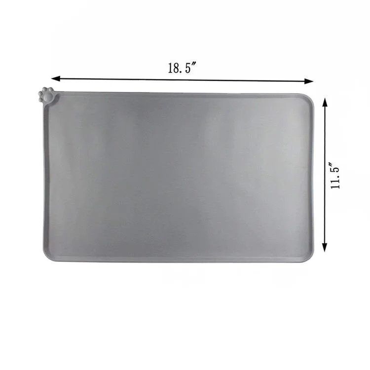 18.5 x 11.8 inch Silicone Pet Bowl Mat Non-stick Feeding Mat  Approved Waterproof Pet Food Mat for cats and dogs
