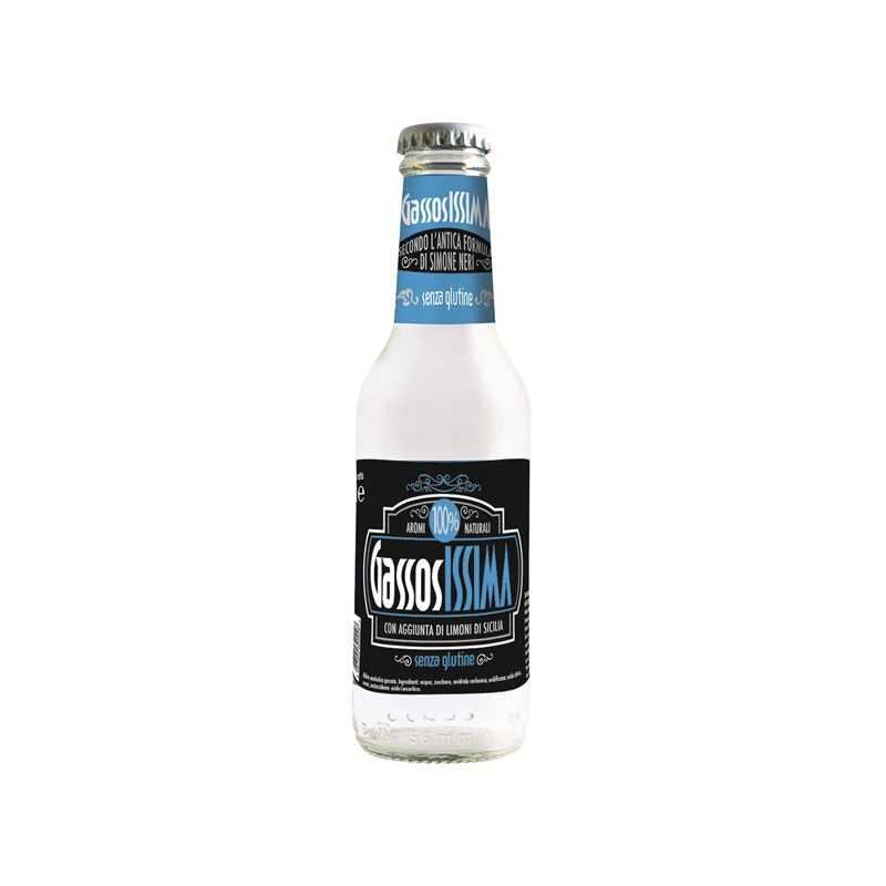 Italian GASSOSISSIMA DARK Tonic Water 250ml glass bottle juice lemon flavour long drinks soft