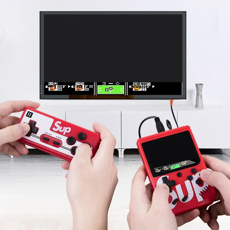 Sup Box 400 in 1 Double Layer Mini Consola 1020 Mah Power Bank Console Handheld Game Player with Usb Port Remote