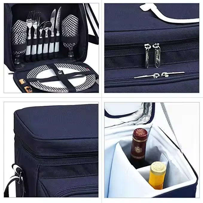 Soft Cooler Bag Rucksack Waterproof Large Capacity Bagpack with Cutlery Holder Food Storage Insulated Bag for Outdoor Picnic Bag