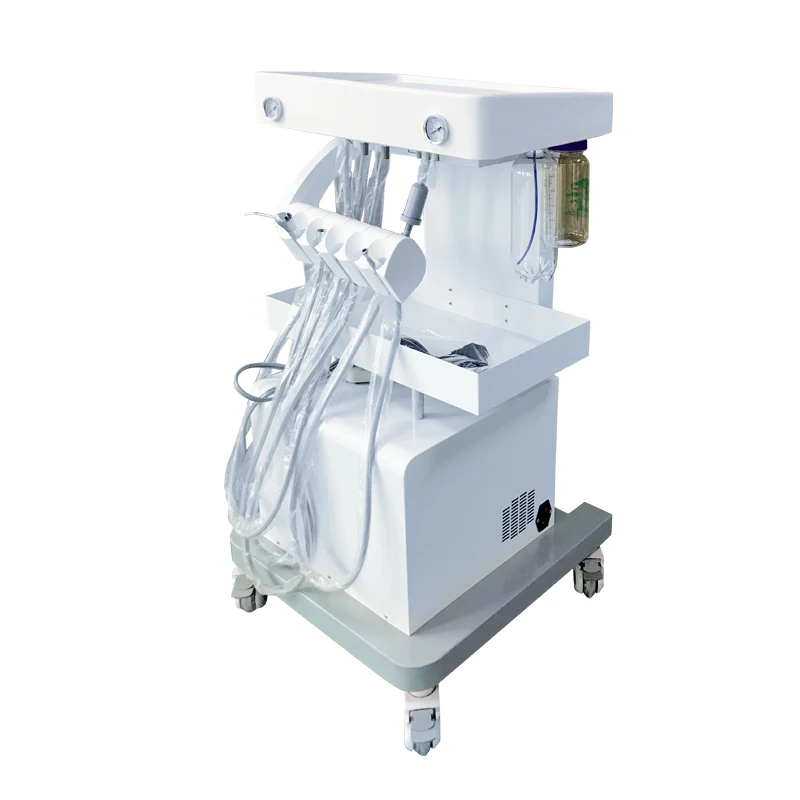 Mobile Portable Dental Unit with Air Compressor Dental Turbine Unit Portable Treatment Unit  cart
