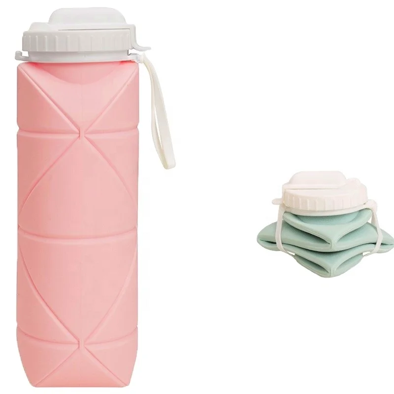 Portable Folding Water Cup with Straw Anti-Corrosion Sports Water Bottle for Adults for Climbing Running Tours Cycling & Travel