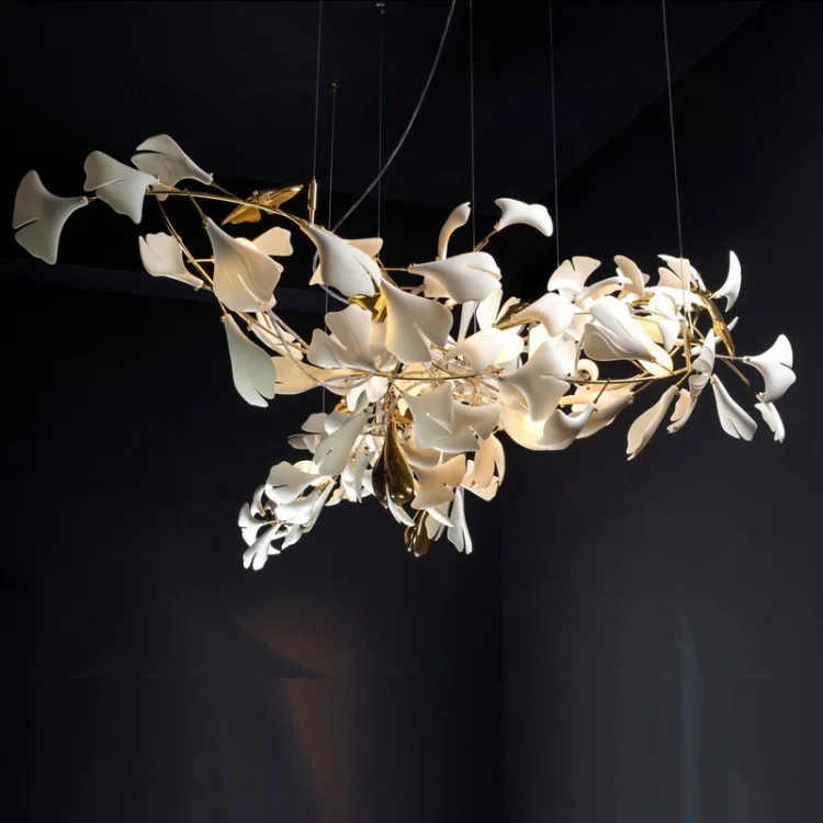 Modern flower hanging ceiling pendant lamps luxury hotel lobby ceramic luxury hotel lobby chandelier