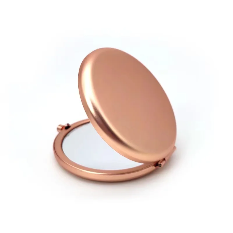 Portable Handheld Travel Pocket Mirrors Round Led Makeup Light Mirror With Custom Logo