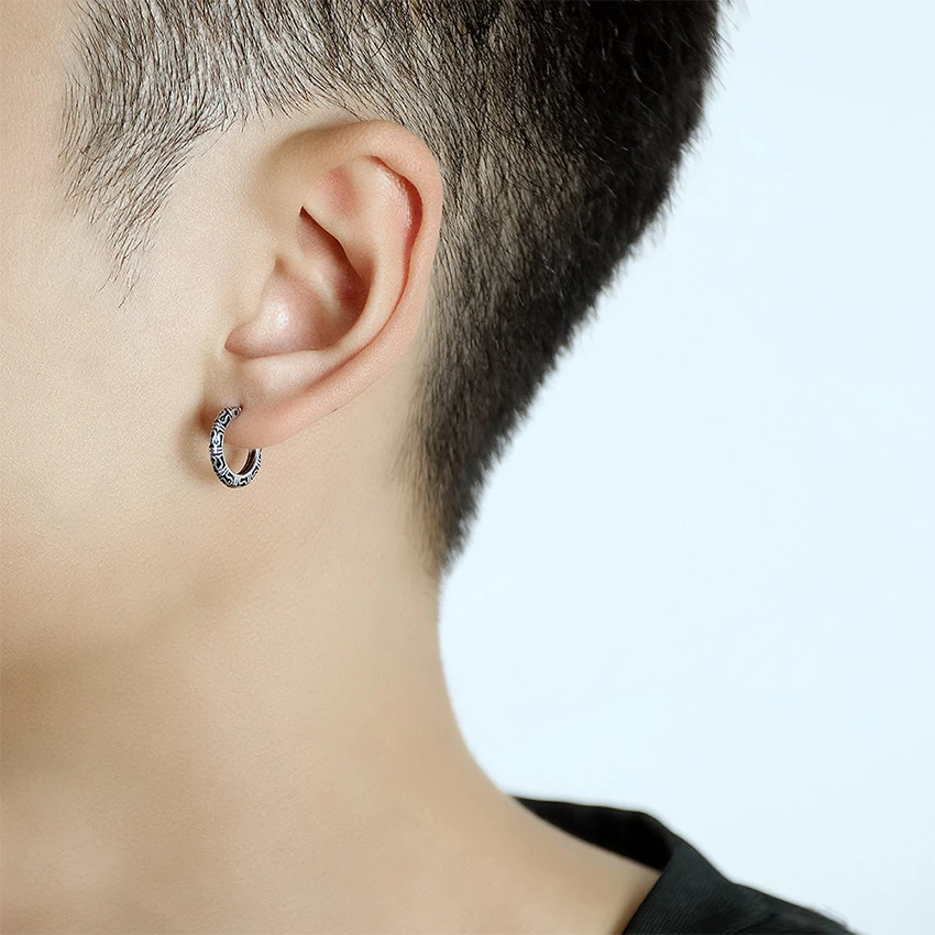  Wholesale Price Gold Stainless Steel Earrings Jewelry Hoop For Men