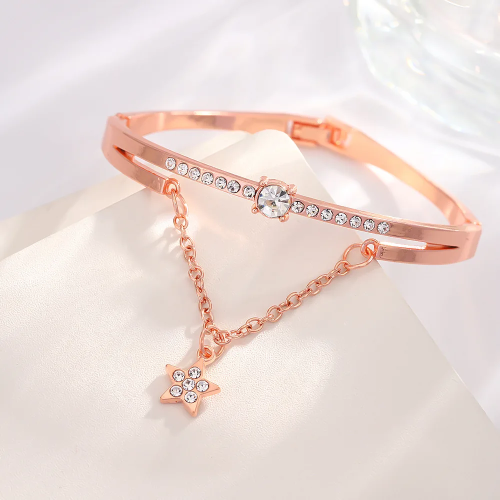 2024 Inside diameter 5.7cm italian charm bracelet women fashion charm bracelet diamond tennis bracelet for women