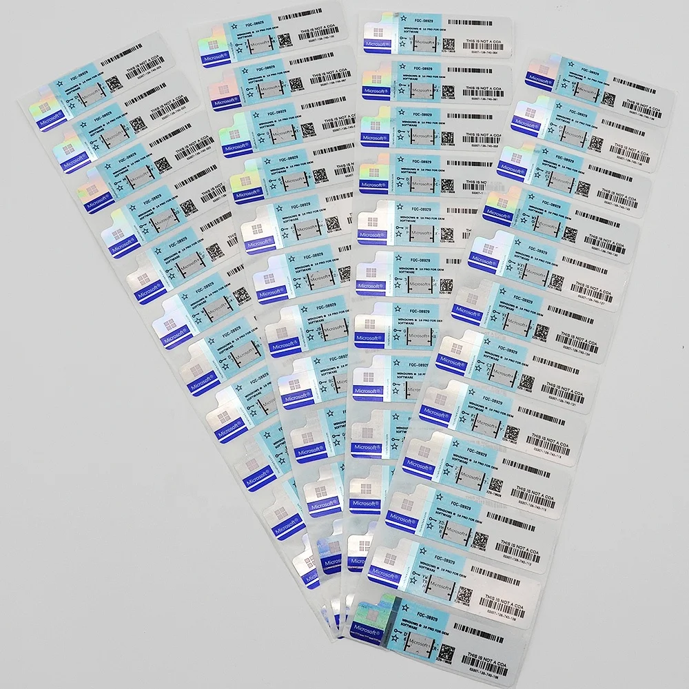 
 wholesale windows 10 pro retail keys coa sticker activated online with scratch high quality  