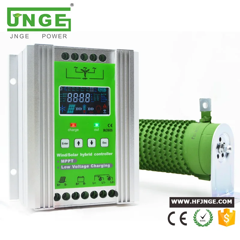 Support WIFI GPRS APP monitor 12V 24V 600W Wind Turbine and 500W Solar Panel Hybrid Charger Controller