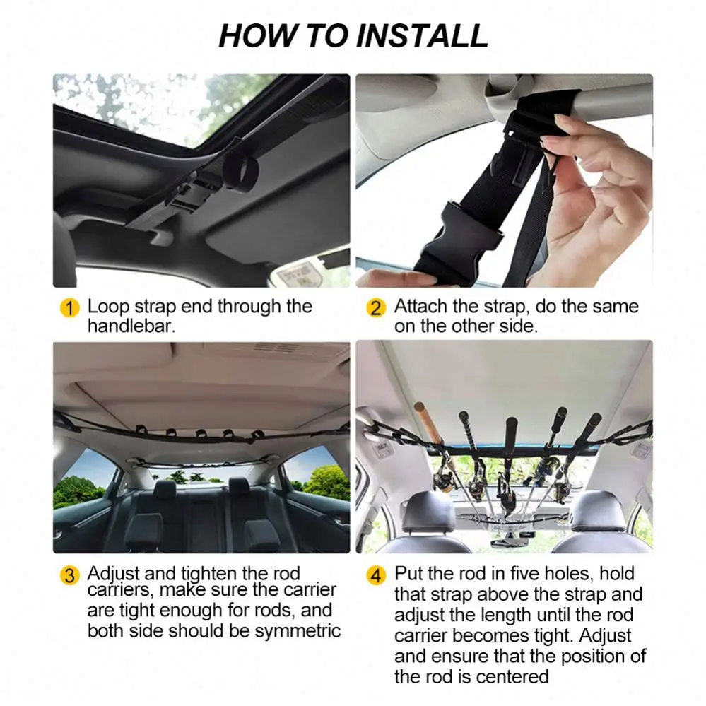 Baiyuheng Factory Direct Fishing Rod Storage Rack Fishing Rod Holder Roof Rack Rod Rack for Fishing