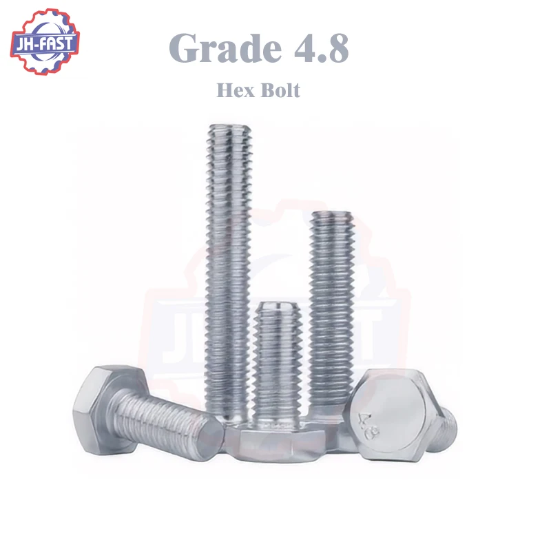 Fasteners imperial din933 hex bolts grade 4.8 5 8 8.8 10.9 12.9 Carbon steel high strength black galvanized m12 hex bolt and nut