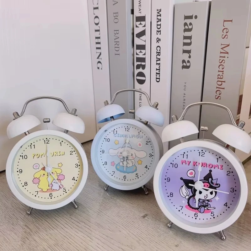 Kuromi Sunrise Alarm Clock For Kids quiet Bedrooms  Desk Table Alarm Melody Cinnamoroll Night light Clock
