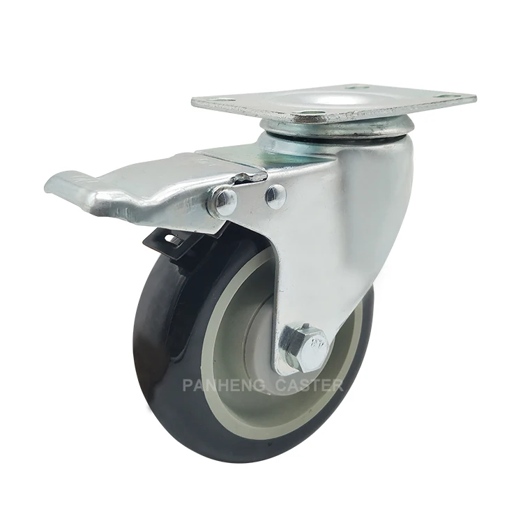 Professional Factory 3/4/5 Inch Trolley Rigid PU Caster Wheel