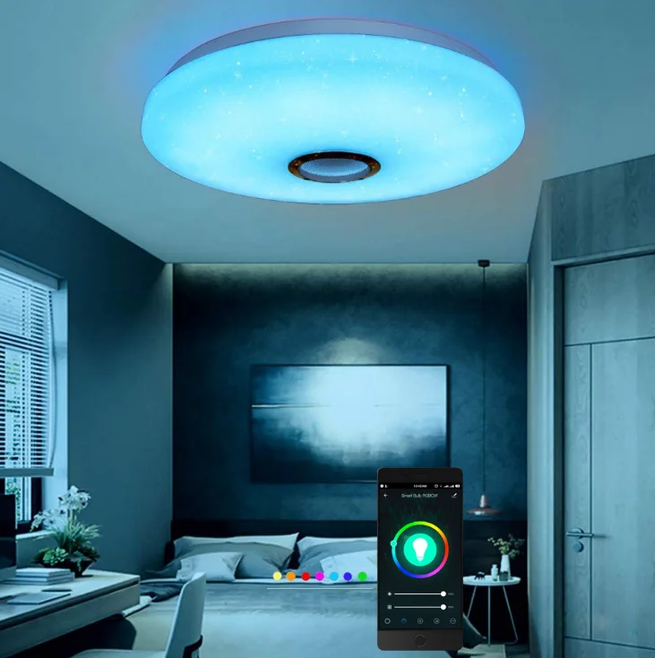 Цветной Rgb умный светильник tuya Smart control RGBCW wifi гостиная спальня современный 36 Вт умный светодиодный потолочный светильник