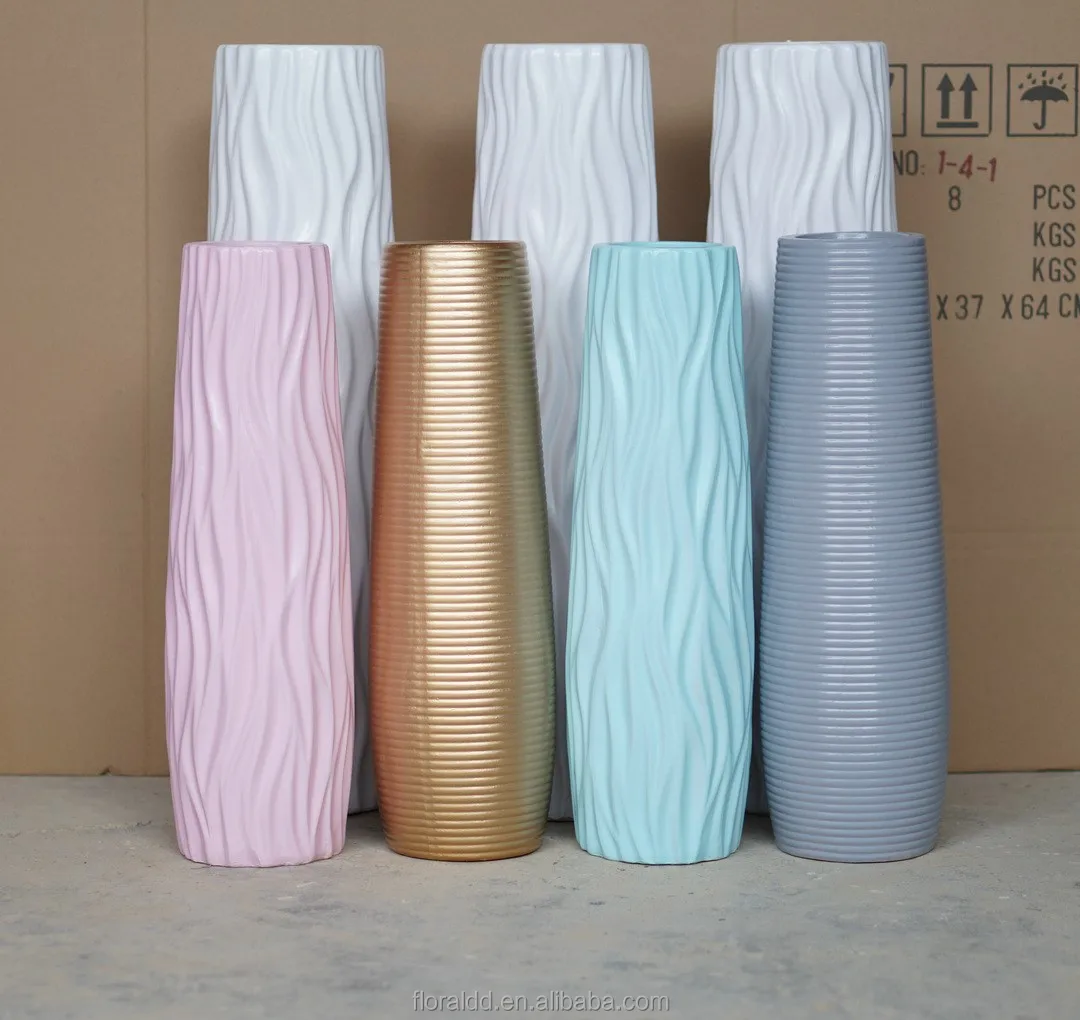 luxury floor ceramic carved flower vase with Pattern embossed chinese porcelain large vase for home decor