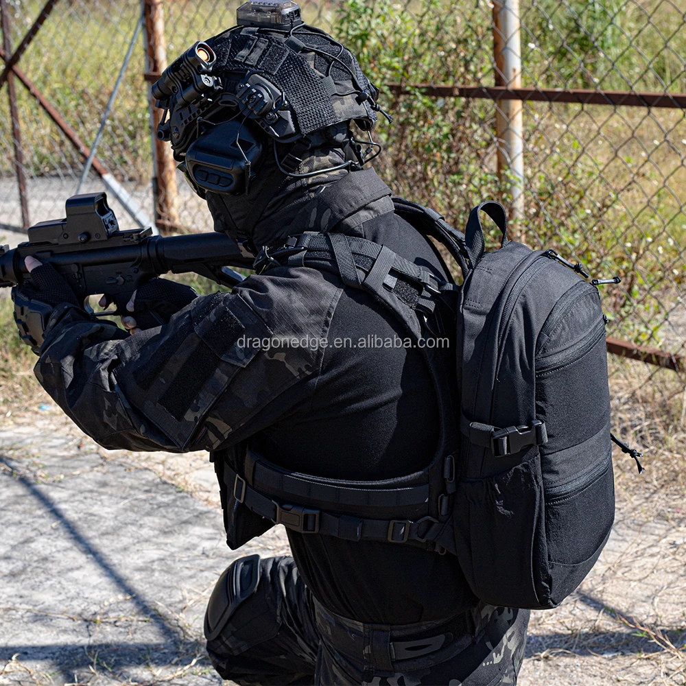 SPARK TAC 500D Nylon AVS Assault Vest System Pack Outdoor Shoulder Action Zipper Tactical Backpack