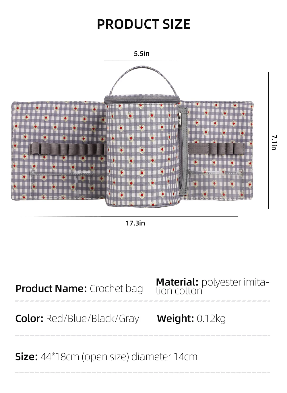 Multi-Function PVC Bucket Bag for Home Storage Crochet Tool & Yarn Storage Measuring Tape Roll Modern Design Living Room Travel