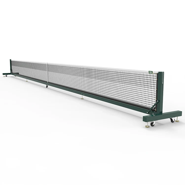 Polyester Aluminum Alloy movable tennis post Green colour beach tennis net and post tennis column