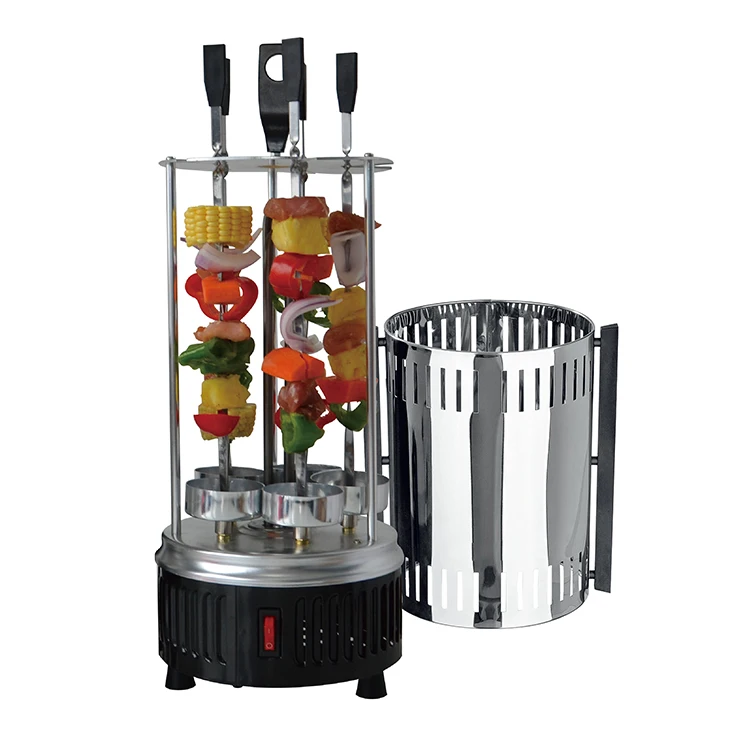 Stainless Steel Temperature Adjustment Switch Electric Kebab Machine 360 Rotating Vertical Gyro Grill Turkish BBQ Machine