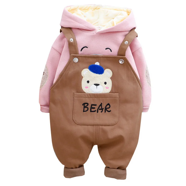 2021 весенне-осенний Детский костюм на подтяжках с медведем, милая детская одежда, костюм