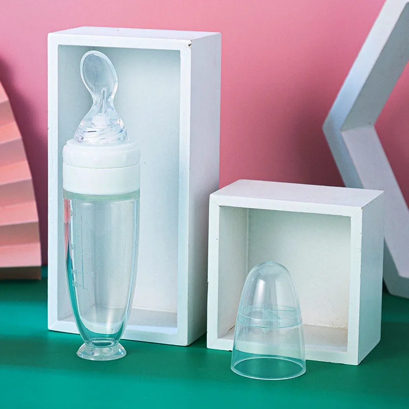 Maternal And Infant Products Baby Squeeze Rice Cereal Bottle Spoon Complementary Food Feeding Device Grade Silicone Soft Head